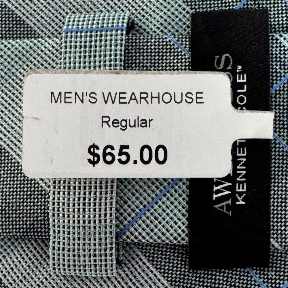 Kenneth Cole Mens Wearhouse Tie Regular Fit 100% Sil k Plaid 60” x 3” NWT $65 - Picture 2 of 11